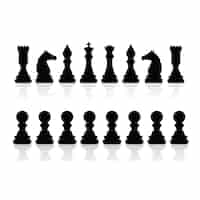 Kostenloser Vektor schachfiguren silhouetten