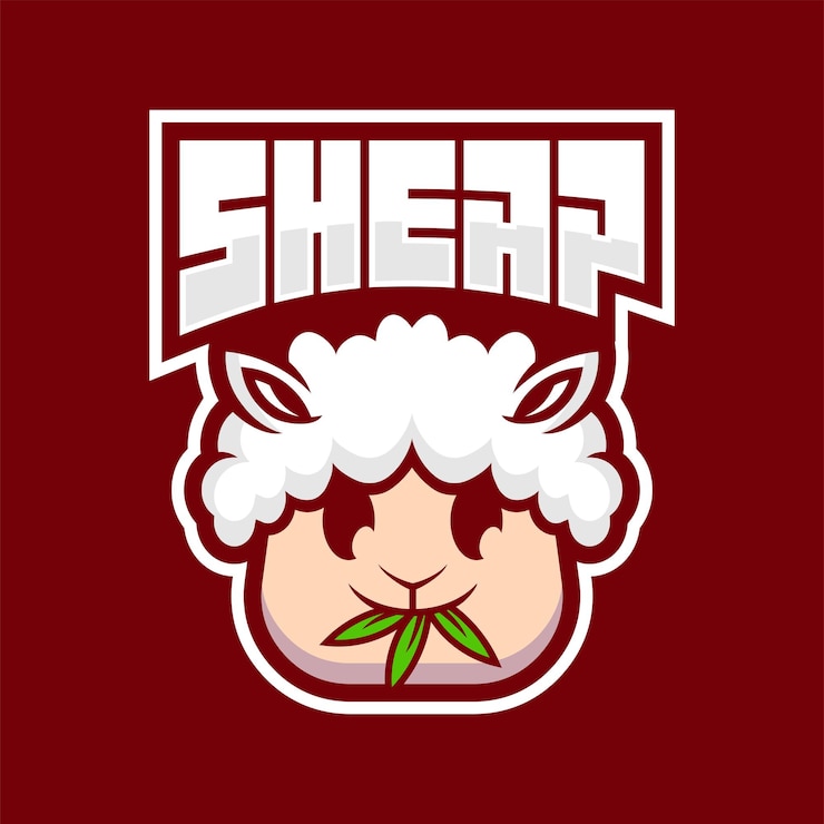 Kostenlose Vektor schaf-esport-vektor-maskottchen-logo