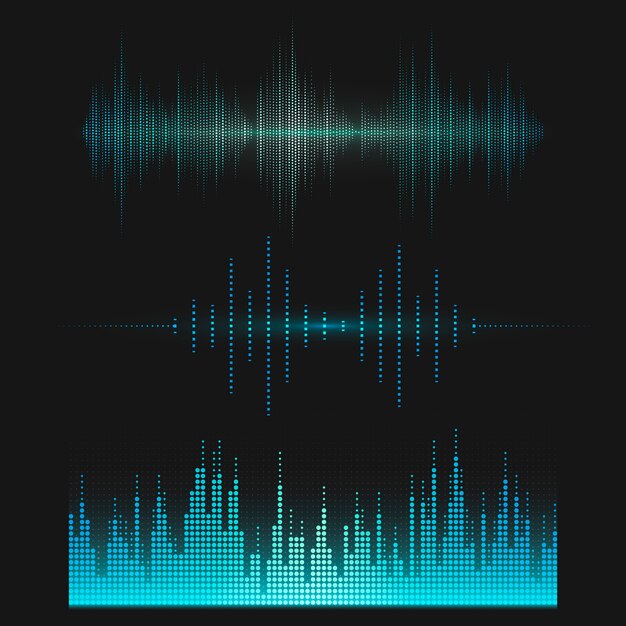 Schallwellen-Equalizer-Vektordesignsatz