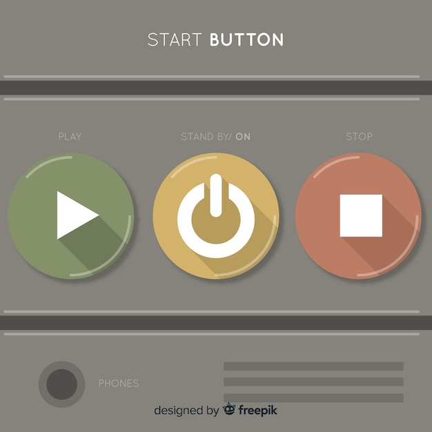 Kostenloser Vektor schaltflächen starten und stoppen