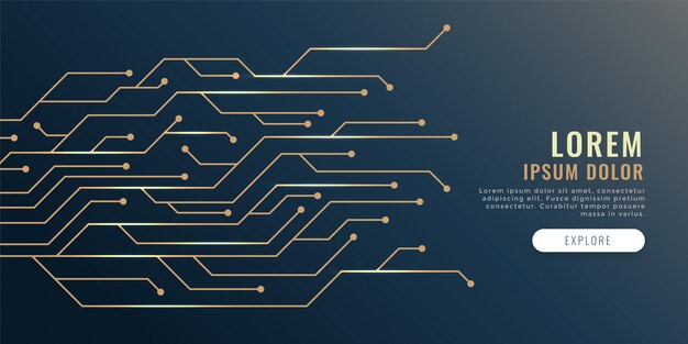 Schaltkreislinien Diagramm Technologie Banner