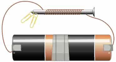 Kostenloser Vektor schaltplan mit batterie und schraube