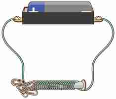 Kostenloser Vektor schaltplan mit batterie und schraube