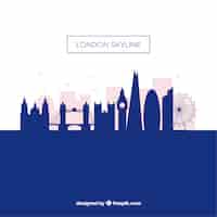 Kostenloser Vektor schattenbild-london-skylinehintergrund in der flachen art