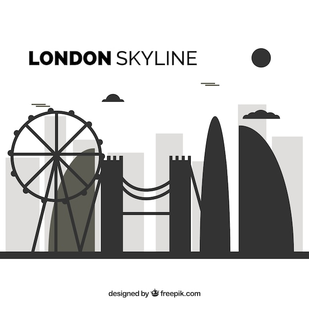 Schattenbild von skylinen von london