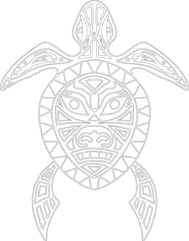 Schildkröte ethnisches stammes-totemtier mit mustern und ornamenten tribal tattoo mit dekorativem