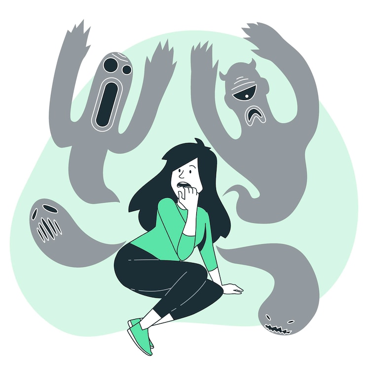 Kostenlose Vektor schizophrenie-konzeptillustration