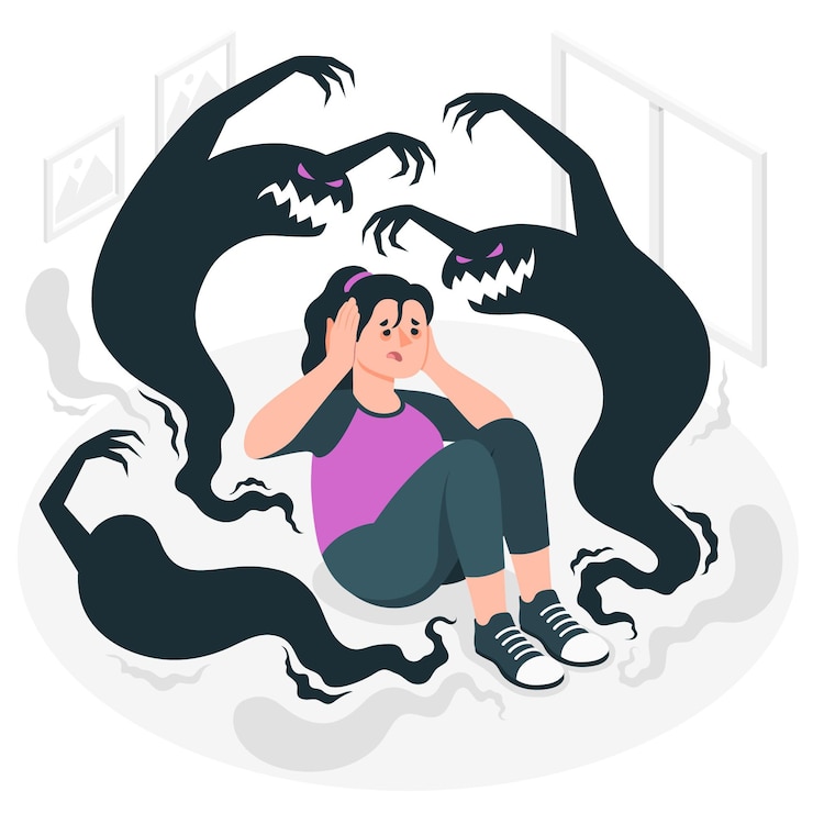 Kostenlose Vektor schizophrenie-konzeptillustration