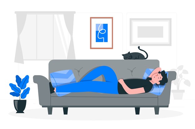Schlafen auf dem Sofa Konzept Illustration