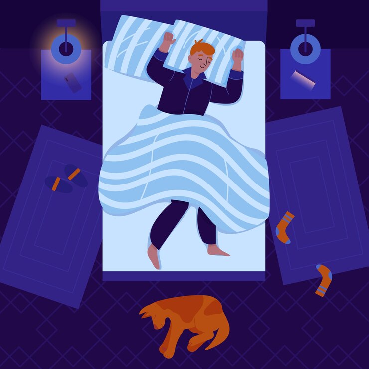 Kostenlose Vektor schlafender mann illustration
