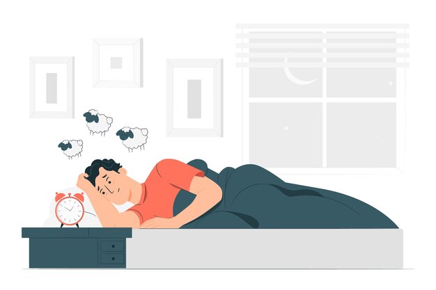 Schlaflosigkeit Konzeptillustration