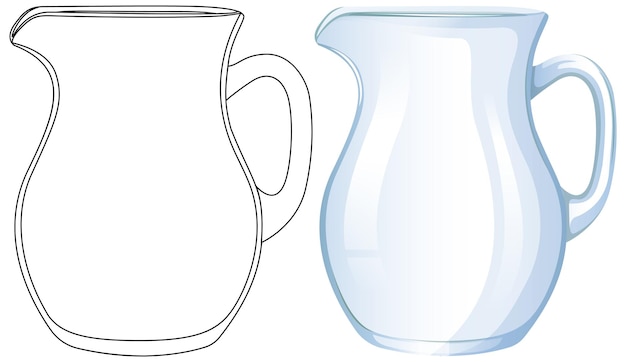 Kostenloser Vektor schlanker pitcher-vektor-illustrationssatz