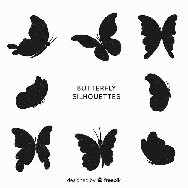 Schmetterlings-Silhouetten fliegen