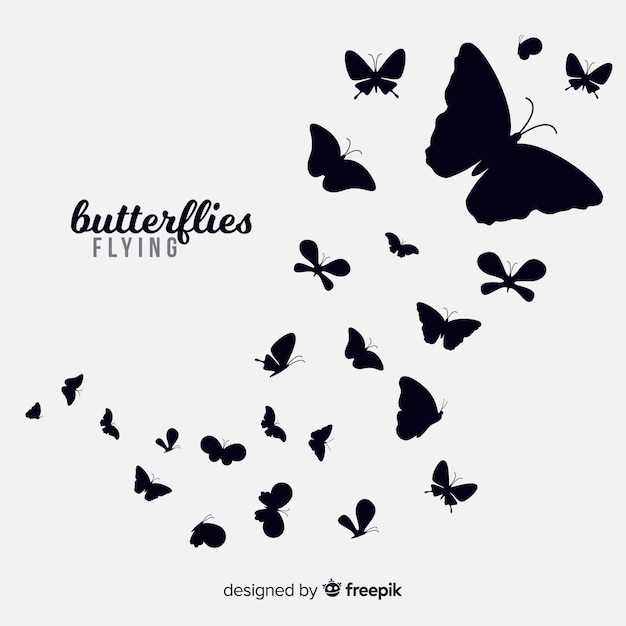 Schmetterlingsschwarm Silhouette Hintergrund