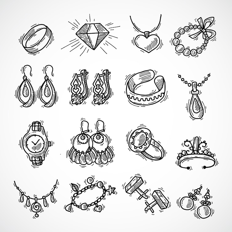 Kostenlose Vektor schmuck icons set