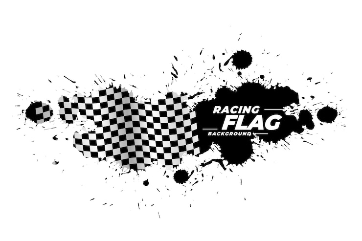 Kostenlose Vektor schmutzige motorsport-rennflagge hintergrund für start und ziel