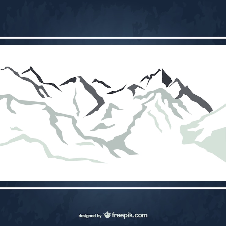 Kostenlose Vektor schneebedeckte berge