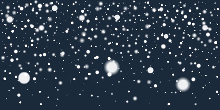 Kostenlose Vektor schneefall von weißen schneeflocken auf blauem hintergrund für winterferien oder saisonales design vektortextur