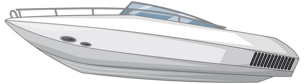 Schnellboot oder Motorboot isoliert auf weißem Hintergrund