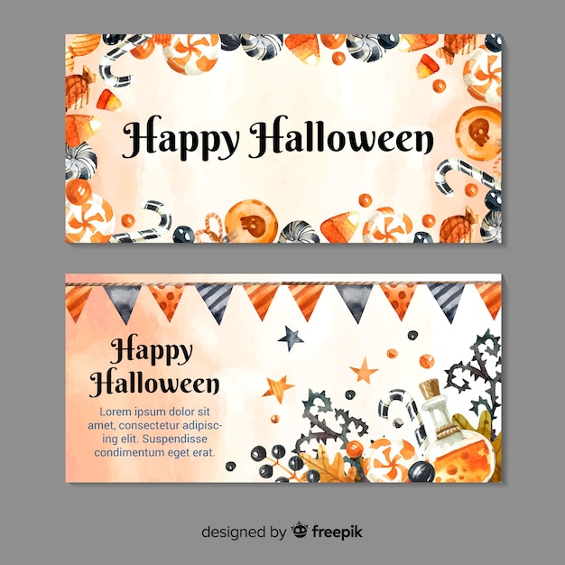 Schöne aquarell halloween banner