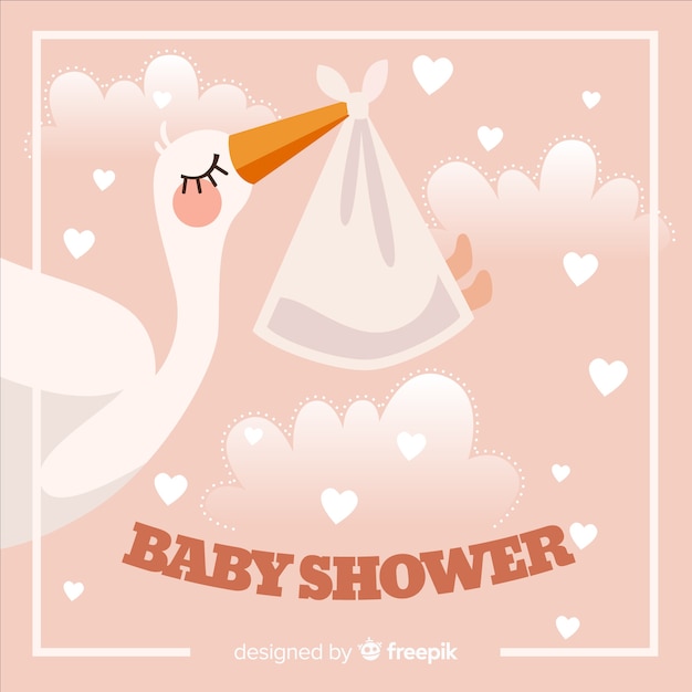 Kostenloser Vektor schöne baby-dusche-vorlage