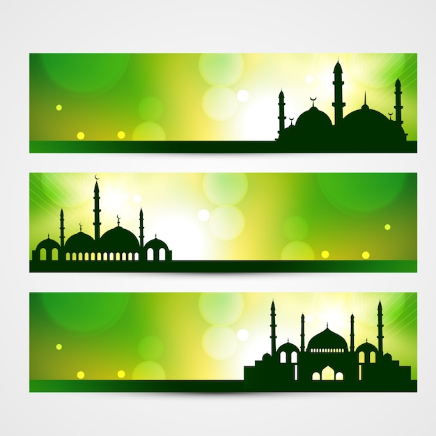 Schöne banner von ramadan kareem und eid