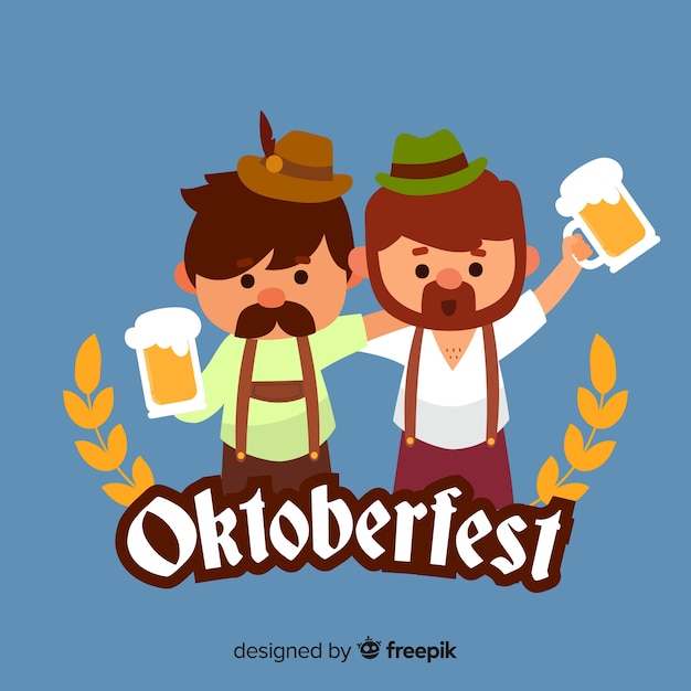 Schöne charaktere feiern oktoberfest