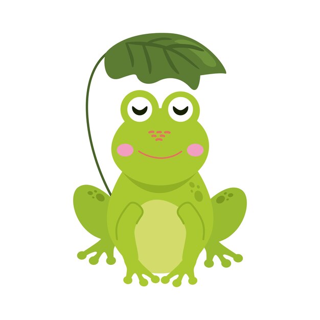 Kostenloser Vektor schöne frosch-illustration