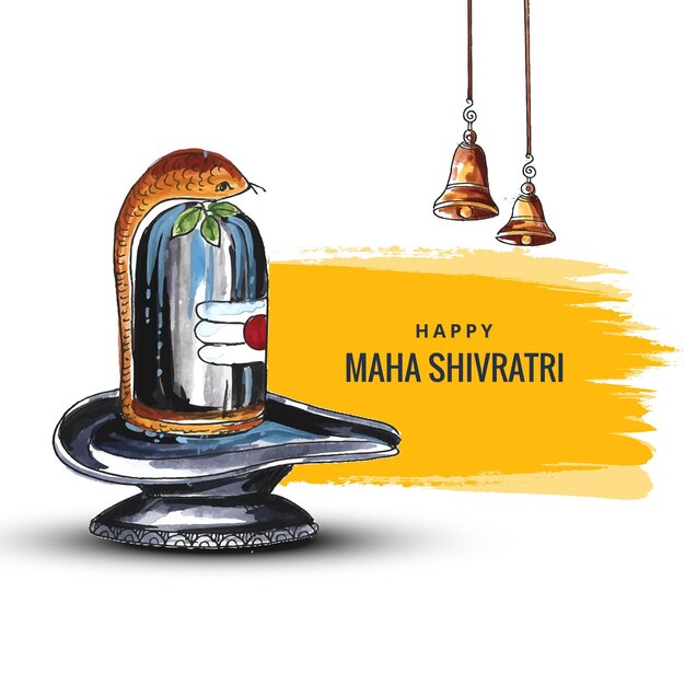 Schöne glückliche Maha Shivratri-Grußkarte mit schimmerndem Hintergrund