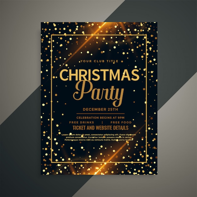 Schöne goldene Scheinweihnachtsfliegerschablone