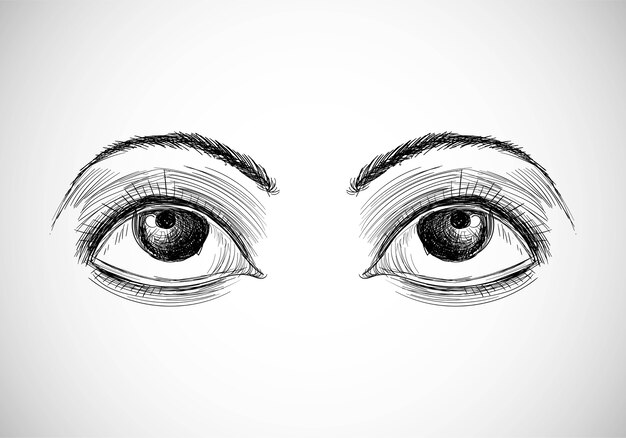 Schöne Hand gezeichnete Augen skizzieren Design