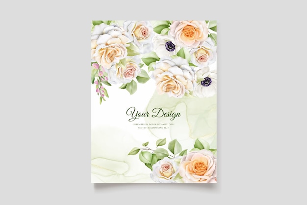Schöne handgezeichnete Rosen Hochzeitseinladungskartenset