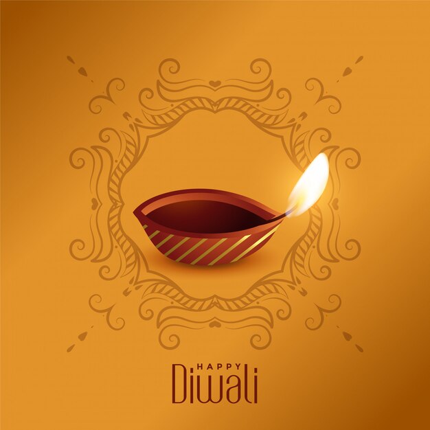 Schöne happy diwali diya Entwurfsvorlage