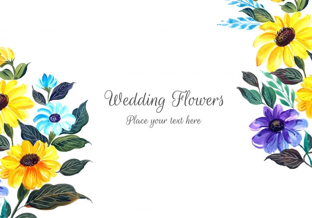 Schöne Hochzeitseinladung mit Blumen