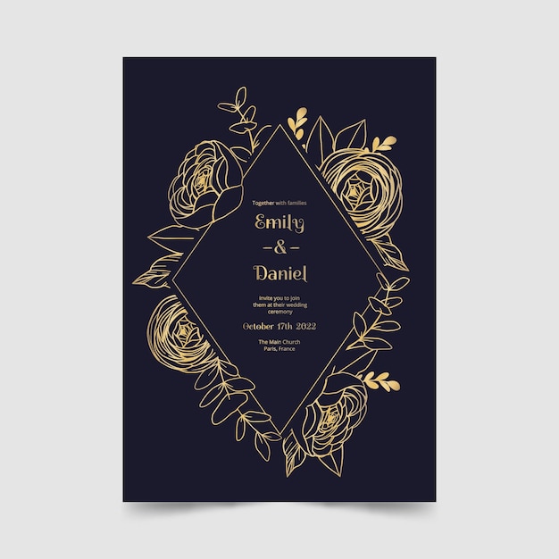 Schöne Hochzeitseinladungsschablone