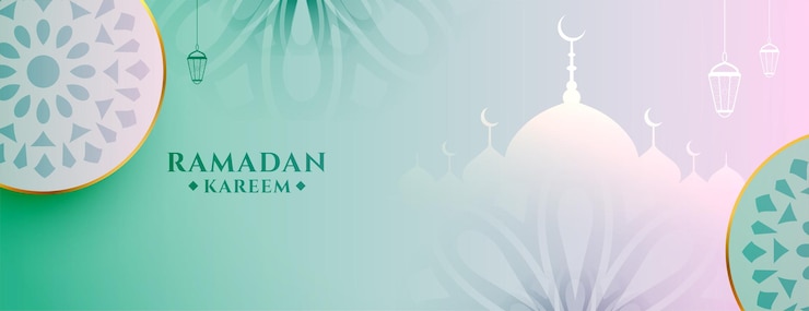 Kostenlose Vektor schöne islamische art ramadan kareem eid mubarak banner