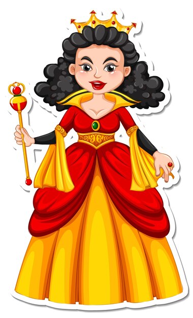 Schöne Königin-Cartoon-Figur Sticker