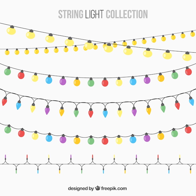Kostenloser Vektor schöne lichterketten für partei