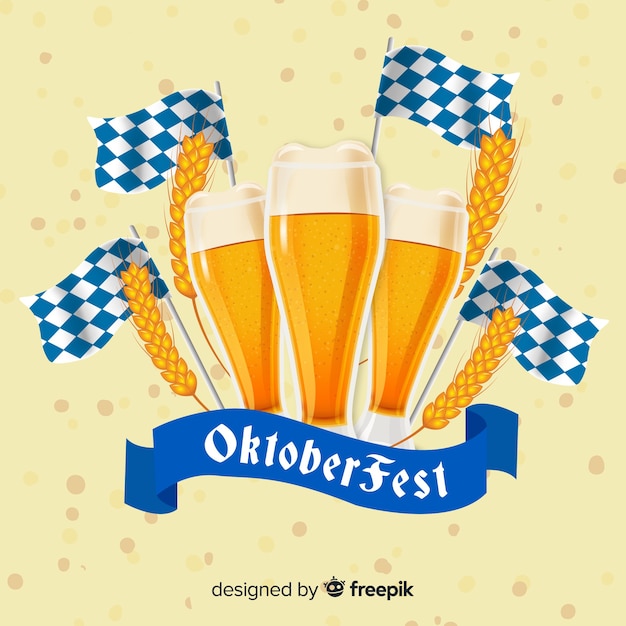 Schöne oktoberfest komposition mit flachem design