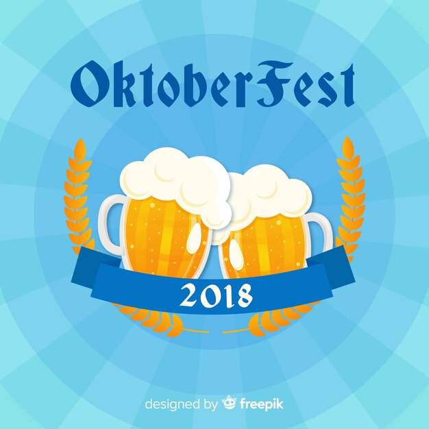 Schöne oktoberfest komposition mit flachem design