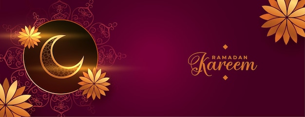 Schöne ramadan kareem islamische blume dekorative banner