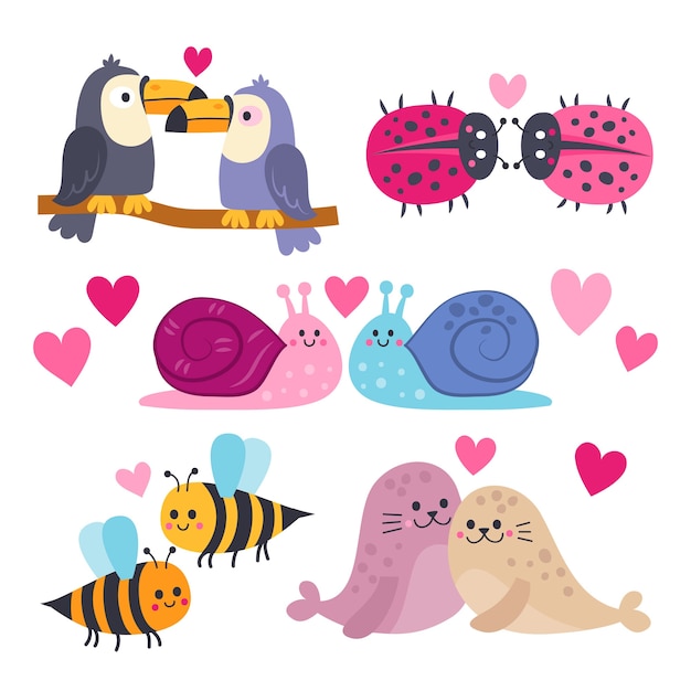 Schöne Valentinstag-Tierpaar