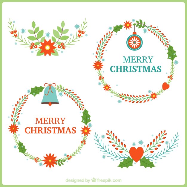 Schöne Weihnachten Kränze und Blumensträuße