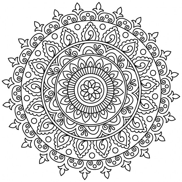 Schöner Blumen-Mandala-Entwurf, kreatives dekoratives dekoratives Element im Kreisform.