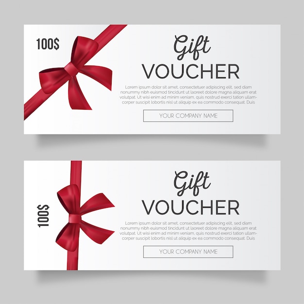 Schöner Geschenkgutschein mit roter Schleife