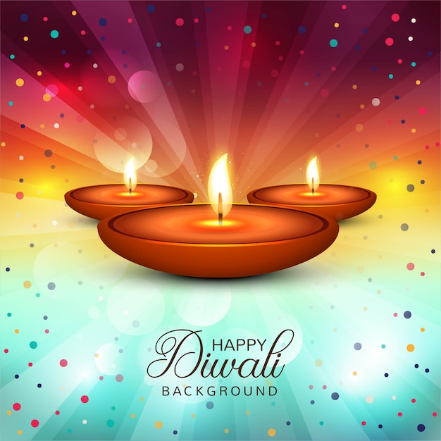 Schöner glücklicher dekorativer Hintergrundvektor Diwali