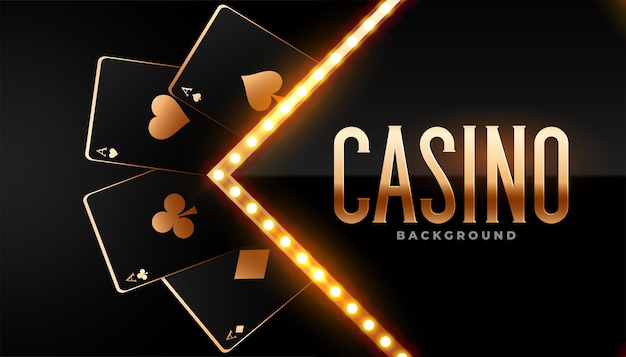 Schöner goldener Casino-Hintergrund mit Karten