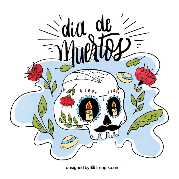 Schöner hintergrund aquarell día de muertos