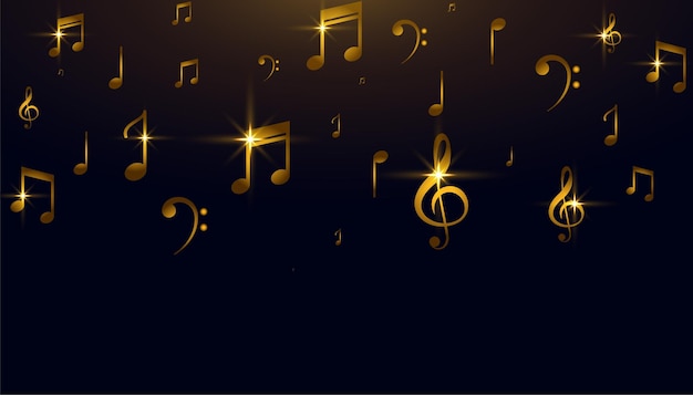 Schöner Musikton goldener Notenhintergrund