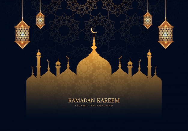 Schöner ramadan kareem feierkartenhintergrund